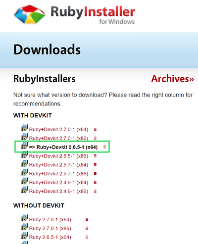 rubyinstaller 1.9.1 download